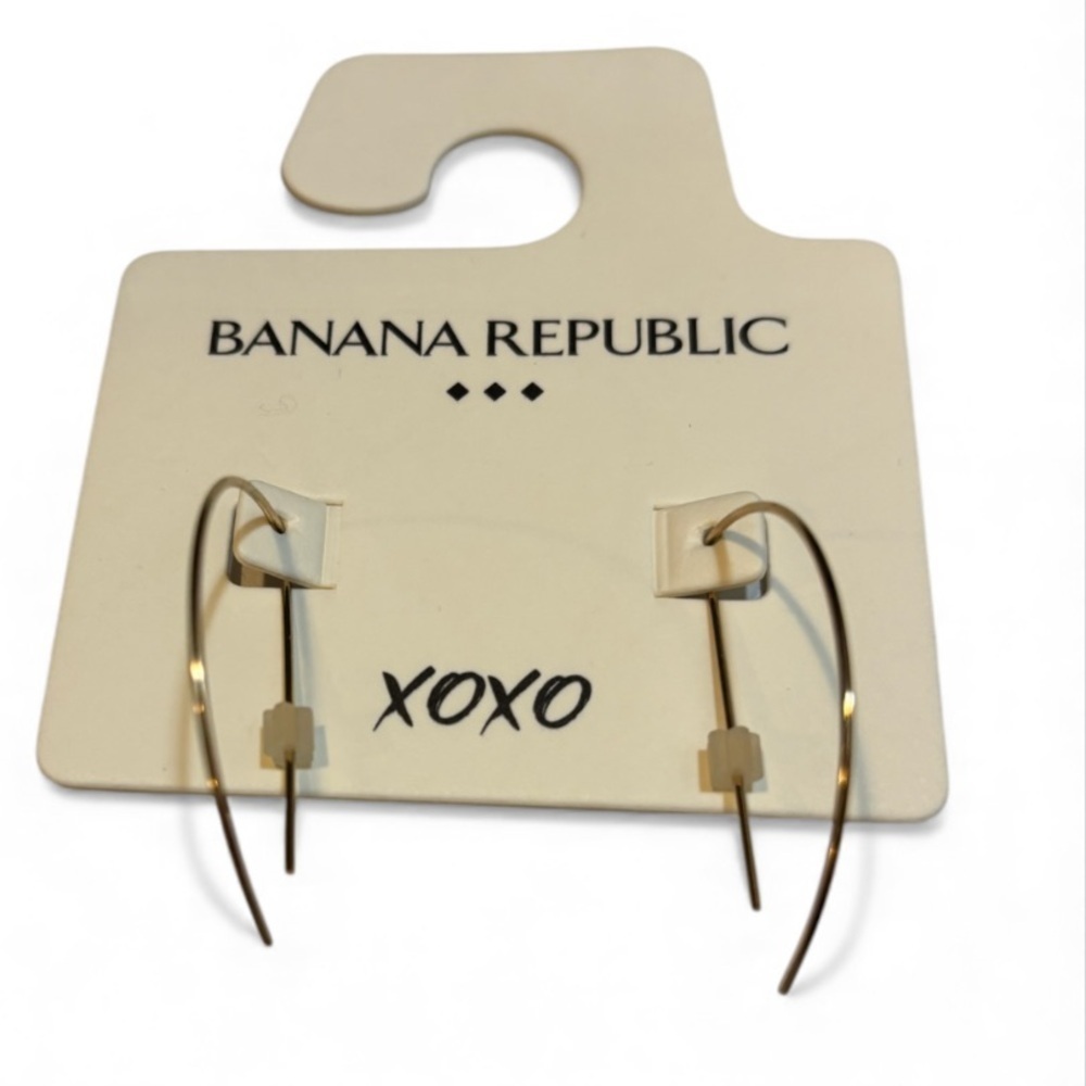 Banana Republic Gold-Tone Half Hoop Earrings NWT